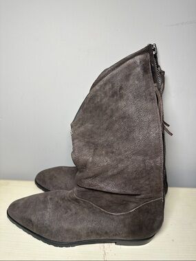 Henry Beguelin stivaleto gratatto Nero Slouchy leather Charcoal Gray boots